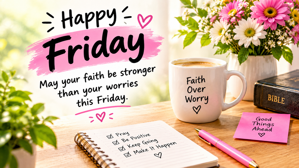 Happy Friday faith quote reminding you to let your faith be stronger than your worries.